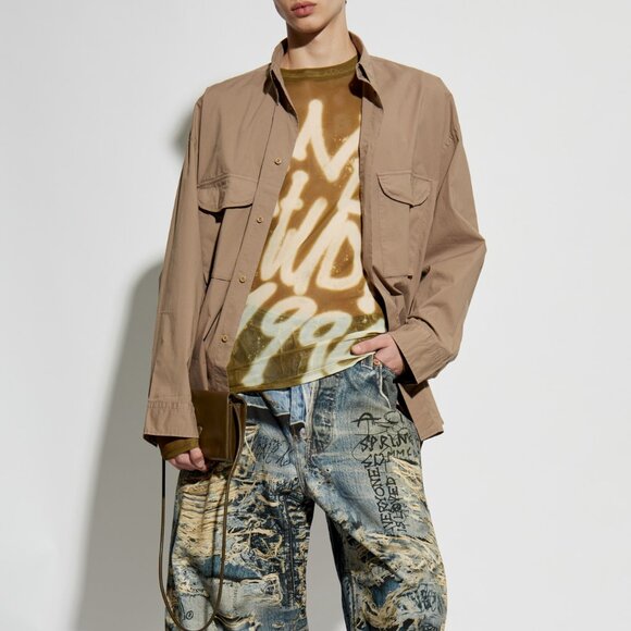 BNWT SS25 ACNE STUDIOS SPRAYED LOGO LS TSHIRT L - Picture 11 of 11